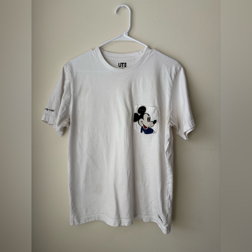 Uniqlo Cotton Mickey Mouse Graphic Embroidered T-Shirt